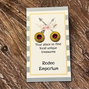 BULLET STUD EARRINGS - 45 AUTO - SWAROVSKI CRYSTAL BIRTHSTONE JANUARY - SIAM